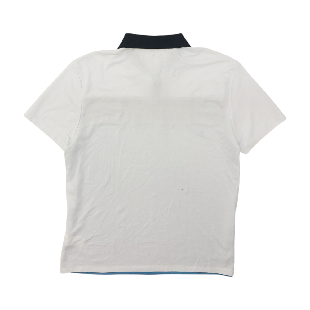 White Color Block Short Sleeve Polo