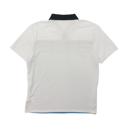 White Color Block Short Sleeve Polo