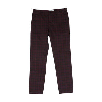 Maroon Plaid Chino Pants