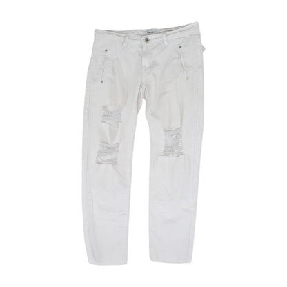 White Solid Pants