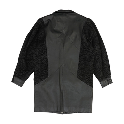 Vintage Black Solid Leather Jacket