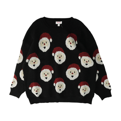 Black Graphic Pullover Sweater