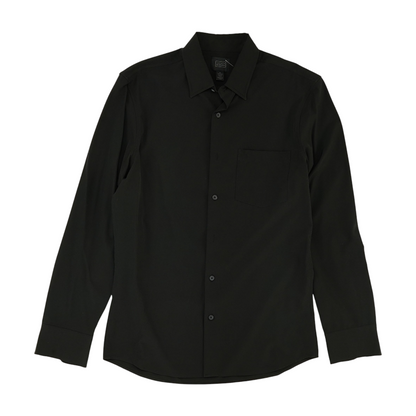 Black Solid Long Sleeve Button Down