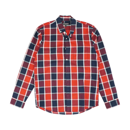 Red Check Long Sleeve Button Down