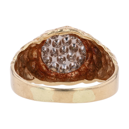 1/10 ctw 10K Two-Tone Gold Diamond Statement Ring