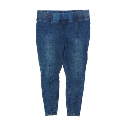Blue Plus Size Regular Pants
