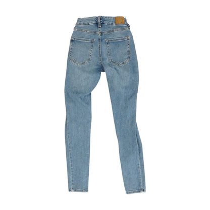 Blue Solid High Rise Skinny Leg Jeans