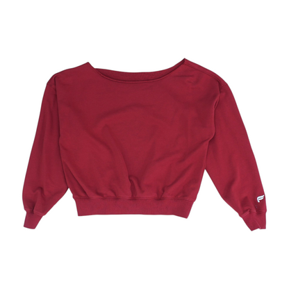 Red Solid Sweatshirt Pullover