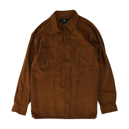 Black Solid Flannel Button Down