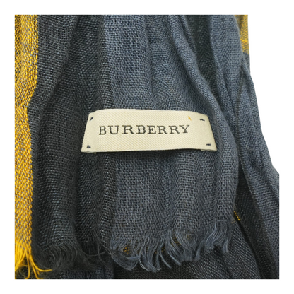 Blue and Yellow Gauze Scarf