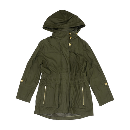Green Solid Rain Coat