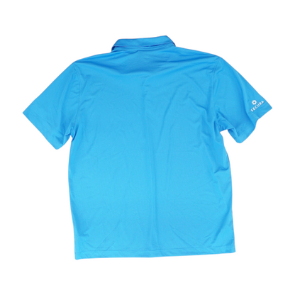 Blue Solid Short Sleeve Polo