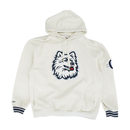 Ivory University of Connecticut Solid Hoodie Pullover