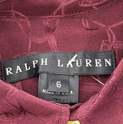 Vintage Burgundy Silk Long Sleeve Button Down