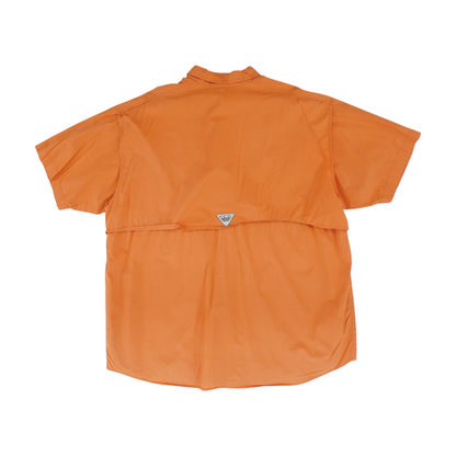 Orange Solid Outdoor Button Down
