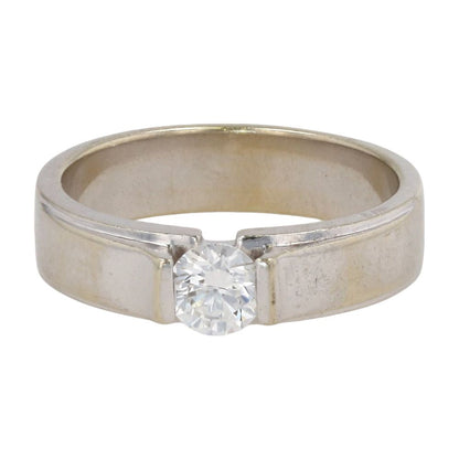 .50 ct 14K White Gold Tension Set Round Diamond Solitaire Band