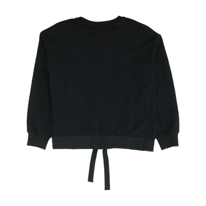 Black Solid Sweatshirt Pullover