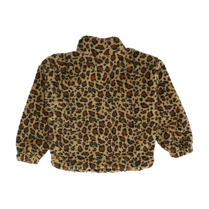 Tan Animal Print 1/4 Zip Pullover