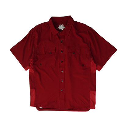 Red Solid Outdoor Button Down