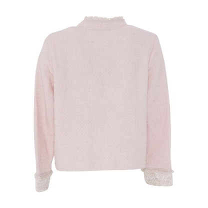 Pink Abstract Cardigan Sweater