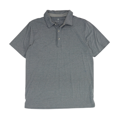 Blue Solid Short Sleeve Polo