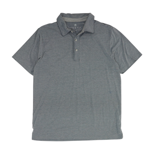 Blue Solid Short Sleeve Polo