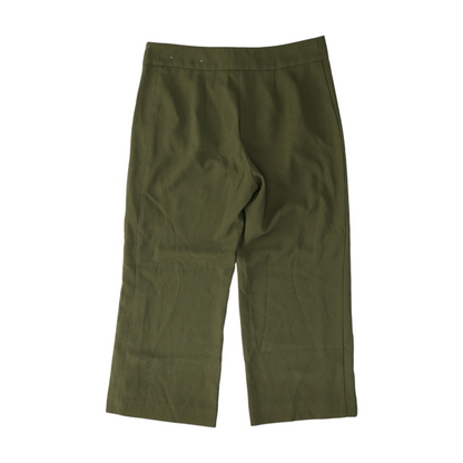 Green Solid Chino Capris