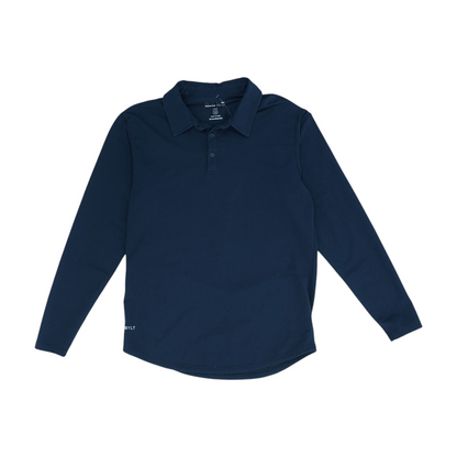 Black Solid Long Sleeve Polo