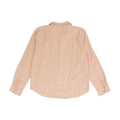 Orange Solid Long Sleeve Button Down