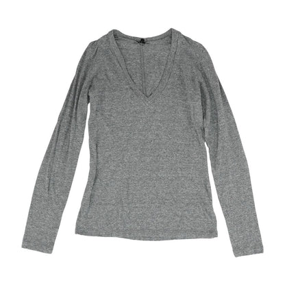 Gray Solid V Neck T-Shirt