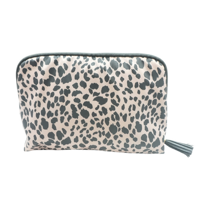 Tan Animal Print Makeup Bag