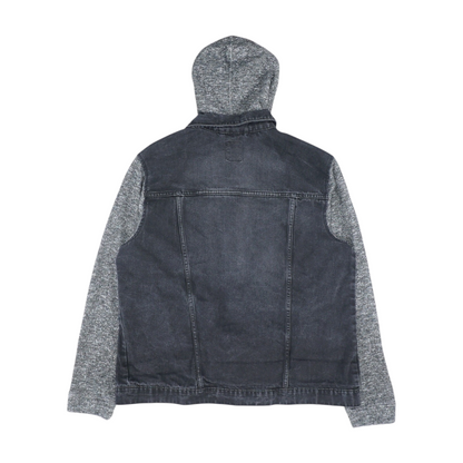 Black Solid Denim Jacket