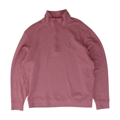 Pink Solid 1/4 Zip Pullover