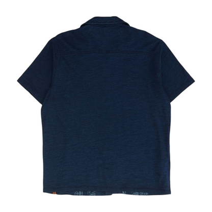Blue Floral Short Sleeve Button Down