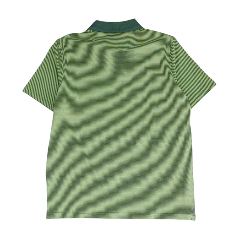 Green Striped Short Sleeve Polo