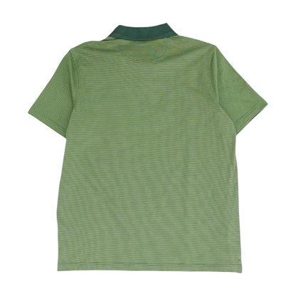 Green Striped Short Sleeve Polo