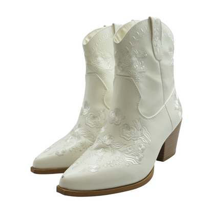 White Western Boots