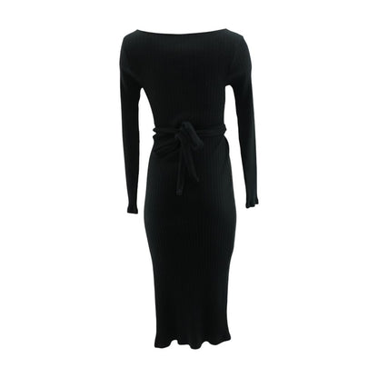 Black Solid Maxi Dress