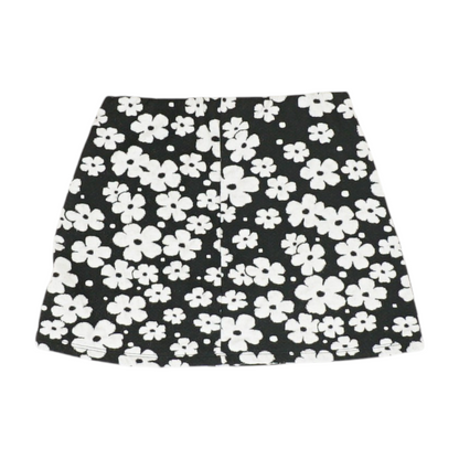 Black Floral Mini Skirt
