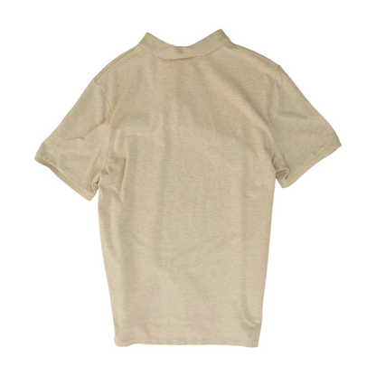 Beige Solid Short Sleeve Polo
