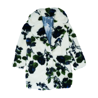 White Print Fur Jacket
