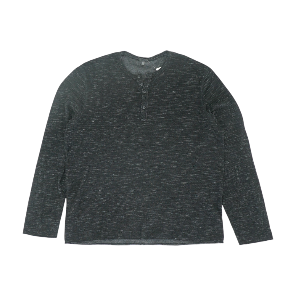 Black Solid Henley T-Shirt