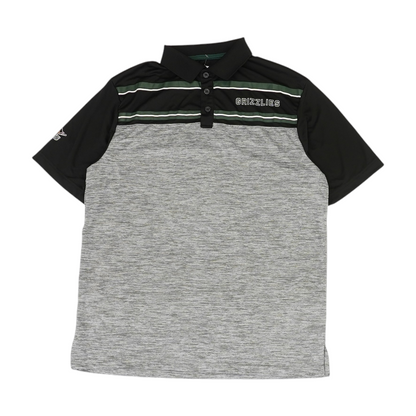 Gray Utah Grizzlies Color Block Short Sleeve Polo