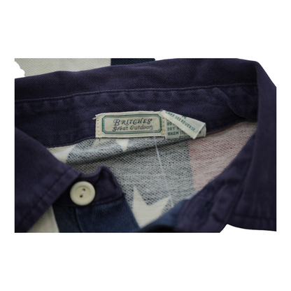 Vintage Navy Print Short Sleeve Polo