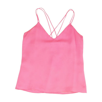 Neon Pink Solid Sleeveless Blouse