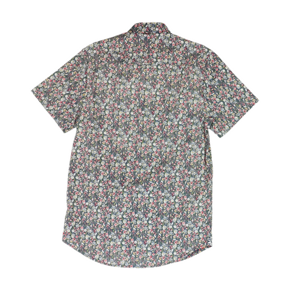 Navy Floral Short Sleeve Button Down