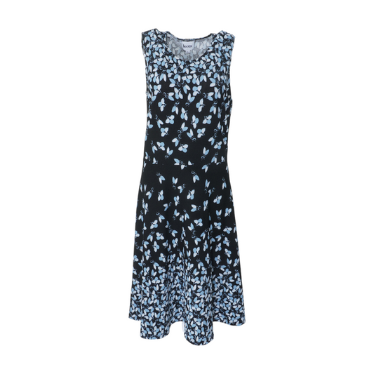 Black Graphic Midi Dress