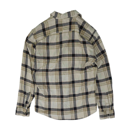 Beige Plaid Flannel Button Down
