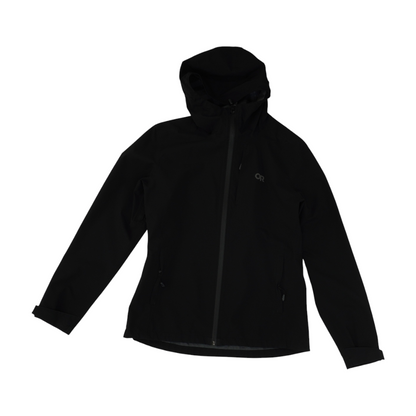 Black Solid Rain Jacket