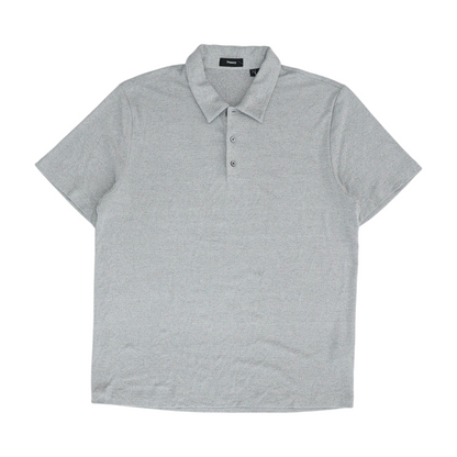 Gray Solid Short Sleeve Polo